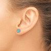 Lex & Lu Sterling Silver w/Rhodium 1.24Blue Topaz/Created White Sapphire Post Ea - 3 - Lex & Lu