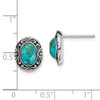 Lex & Lu Sterling Silver Rhodium/Oxidized w/Recon. Turquoise Post Earrings - 4 - Lex & Lu