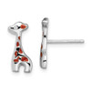 Lex & Lu Sterling Silver w/Rhodium Enameled CZ Giraffe Post Earrings - Lex & Lu