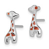 Lex & Lu Sterling Silver w/Rhodium Enameled CZ Giraffe Post Earrings - 2 - Lex & Lu