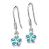 Lex & Lu Sterling Silver w/Rhodium Blue Created Opal Flower Earrings - 2 - Lex & Lu