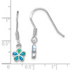Lex & Lu Sterling Silver w/Rhodium Blue Created Opal Flower Earrings - 4 - Lex & Lu