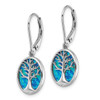 Lex & Lu Sterling Silver w/Rhodium Created Opal Tree of Life Leverback Earrings - 2 - Lex & Lu