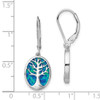 Lex & Lu Sterling Silver w/Rhodium Created Opal Tree of Life Leverback Earrings - 4 - Lex & Lu
