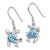 Lex & Lu Sterling Silver w/Rhodium Blue Created Opal Turtle Earrings - 2 - Lex & Lu