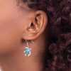 Lex & Lu Sterling Silver w/Rhodium Blue Created Opal Turtle Earrings - 3 - Lex & Lu