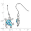 Lex & Lu Sterling Silver w/Rhodium Blue Created Opal Turtle Earrings - 4 - Lex & Lu