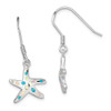 Lex & Lu Sterling Silver w/Rhodium Pink/Blue Created Opal Starfish Earrings - Lex & Lu