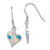 Lex & Lu Sterling Silver w/Rhodium White/Pink/Blue Created Opal Heart Earrings - Lex & Lu