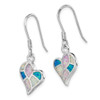 Lex & Lu Sterling Silver w/Rhodium White/Pink/Blue Created Opal Heart Earrings - 2 - Lex & Lu