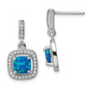 Lex & Lu Sterling Silver w/Rhodium Blue Created Opal CZ Post Earrings - Lex & Lu