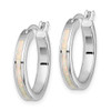 Lex & Lu Sterling Silver w/Rhodium White Created Opal Hoop Earrings - 2 - Lex & Lu