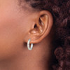 Lex & Lu Sterling Silver w/Rhodium White Created Opal Hoop Earrings - 3 - Lex & Lu