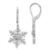 Lex & Lu Sterling Silver Diamond Snowflake Leverback Earrings - Lex & Lu