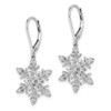 Lex & Lu Sterling Silver Diamond Snowflake Leverback Earrings - 2 - Lex & Lu