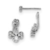 Lex & Lu Sterling Silver w/Rhodium CZ Heart Front & Back Post Earrin - Lex & Lu