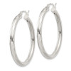 Lex & Lu Sterling Silver D/C Satin Polished Hoop Earrings LAL110764 - 2 - Lex & Lu