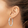 Lex & Lu Sterling Silver D/C Satin Polished Hoop Earrings LAL110764 - 3 - Lex & Lu