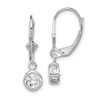 Lex & Lu Sterling Silver 5mm Round CZ Leverback Earrings - Lex & Lu