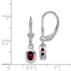 Lex & Lu Sterling Silver 6x4mm Oval Garnet Leverback Earrings - 4 - Lex & Lu