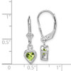 Lex & Lu Sterling Silver 5mm Heart Peridot Leverback Earrings - 4 - Lex & Lu