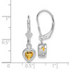 Lex & Lu Sterling Silver 6mm Heart Citrine Leverback Earrings - 4 - Lex & Lu