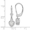 Lex & Lu Sterling Silver 6mm Heart CZ Leverback Earrings - 4 - Lex & Lu