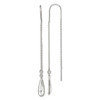 Lex & Lu Sterling Silver Clear Crystal Teardrop Threader Earrings - Lex & Lu