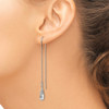 Lex & Lu Sterling Silver Clear Crystal Teardrop Threader Earrings - 3 - Lex & Lu