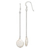 Lex & Lu Sterling Silver FW Cultured Coin Pearl Dangle Earrings - Lex & Lu