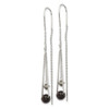 Lex & Lu Sterling Silver Black & Turmarine Crystal Threader Earrings - 2 - Lex & Lu