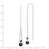 Lex & Lu Sterling Silver Black & Turmarine Crystal Threader Earrings - 4 - Lex & Lu