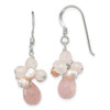 Lex & Lu Sterling Silver Rose Quartz/Pink FW Cultured Pearl Earrings - Lex & Lu