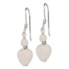 Lex & Lu Sterling Silver Rose Quartz Heart Earrings - 2 - Lex & Lu