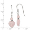 Lex & Lu Sterling Silver Rose Quartz Heart Earrings - 4 - Lex & Lu