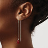 Lex & Lu Sterling Silver Red Crystal Threader Earrings - 3 - Lex & Lu