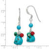Lex & Lu Sterling Silver Dyed Howlite/Turquoise/Red Coral Earrings - 4 - Lex & Lu