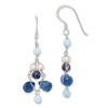 Lex & Lu Sterling Silver Dark Blue Crystal/Lapis/FW Cultured Pearl Earrings - Lex & Lu