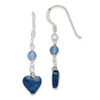 Lex & Lu Sterling Silver Lapis/Blue Agate Antiqued Earrings - Lex & Lu