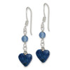 Lex & Lu Sterling Silver Lapis/Blue Agate Antiqued Earrings - 2 - Lex & Lu