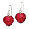 Lex & Lu Sterling Silver Red Murano Glass Heart Earrings - 2 - Lex & Lu