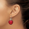 Lex & Lu Sterling Silver Red Murano Glass Heart Earrings - 3 - Lex & Lu