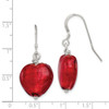 Lex & Lu Sterling Silver Red Murano Glass Heart Earrings - 4 - Lex & Lu