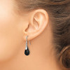 Lex & Lu Sterling Silver Onyx Teardrop Earrings LAL110841 - 3 - Lex & Lu