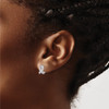 Lex & Lu Sterling Silver Pink CZ Ribbon Earrings - 3 - Lex & Lu