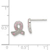 Lex & Lu Sterling Silver Pink CZ Ribbon Earrings - 4 - Lex & Lu