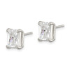 Lex & Lu Sterling Silver Emerald-Cut CZ Stud Earrings LAL110876 - 2 - Lex & Lu