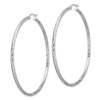 Lex & Lu Sterling Silver w/Rhodium 2.50mm Satin D/C Hoop Earrings LAL110927 - 2 - Lex & Lu