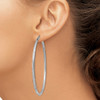 Lex & Lu Sterling Silver w/Rhodium 2.50mm Satin D/C Hoop Earrings LAL110927 - 3 - Lex & Lu