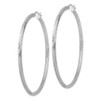 Lex & Lu Sterling Silver w/Rhodium 2.50mm Satin D/C Hoop Earrings LAL110928 - 2 - Lex & Lu